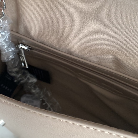 Women’s Metal Fringe Vegan Leather Purse BADGLEY MISCHKA Taupe - Picture 6 of 7